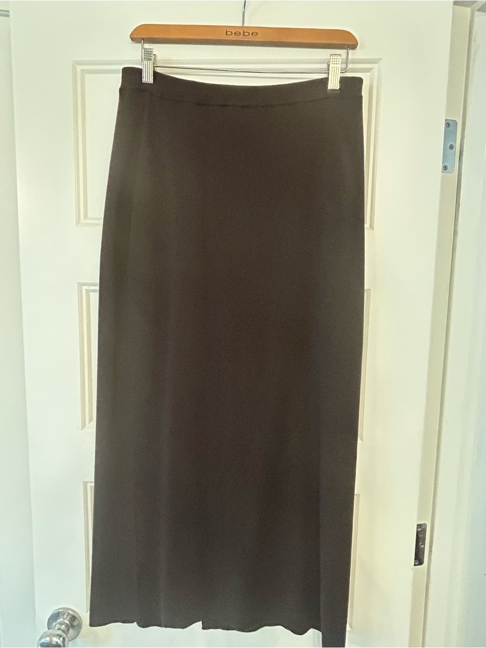 Vintage 90s Dressbarn Brown Knit Maxi Skirt
Size Medium Cotton Blend Y2K